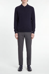 Pull à zip en laine - Dark Navy