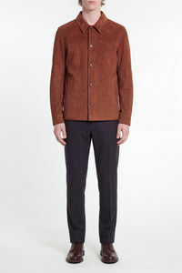 Surchemise à motif en daim - Marron