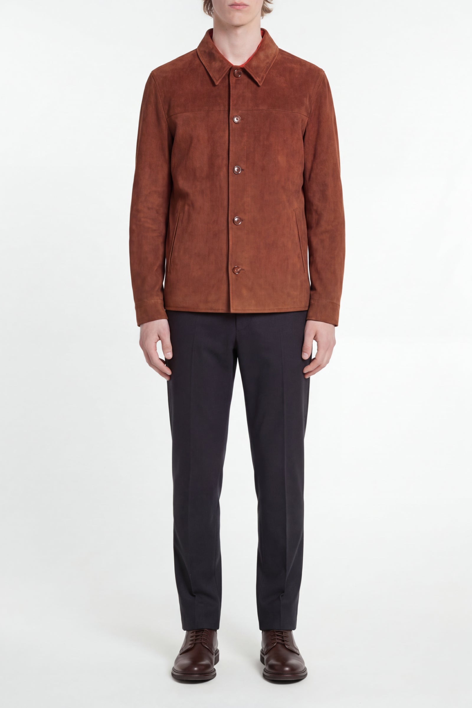 Surchemise à motif en daim - Marron