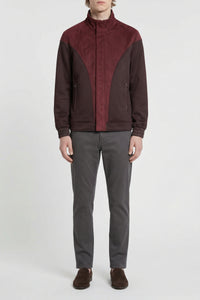Jacket with suede panels - Bordeaux & Brown