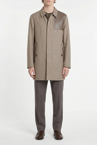 Veste à empiècements en laine - Beige & Marron