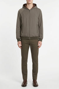 Blouson à motif en soie - Marron & Vert