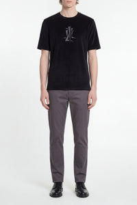 T-shirt à motif géométrique brodé - Noir