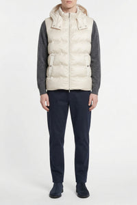 Quilted sleeveless padded jacket - Beige