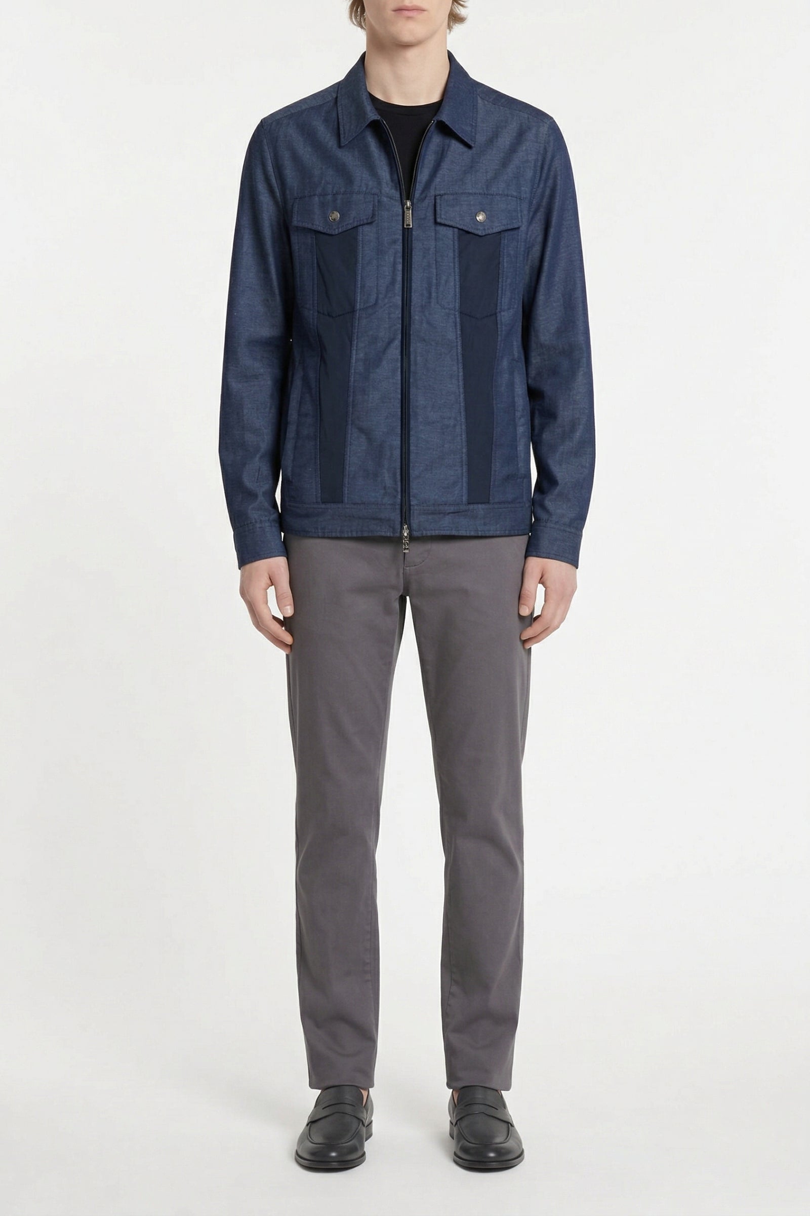 Veste à empiècements verticaux lisses - Blue Jeans