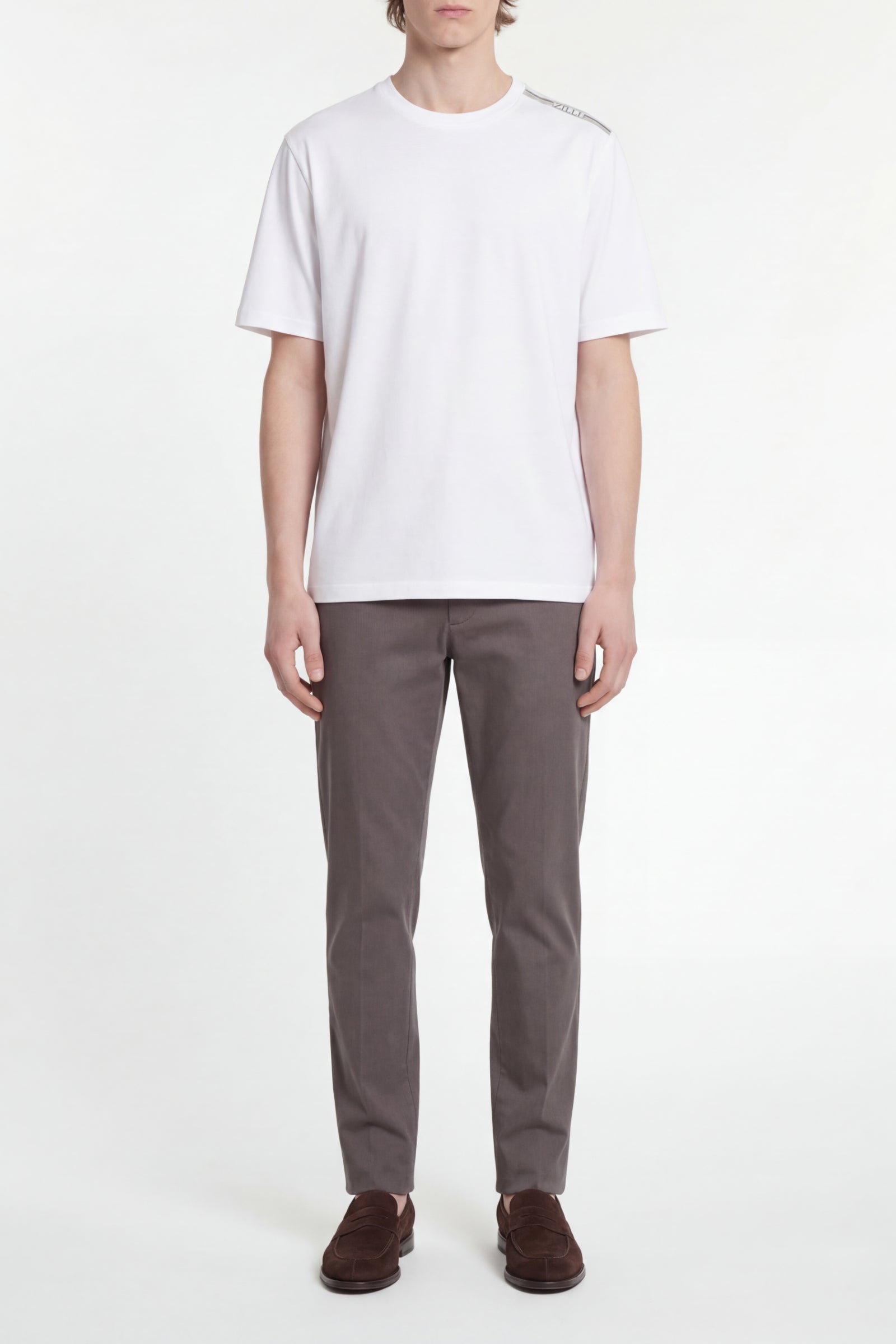 T-shirt à broderie et logo - Blanc
