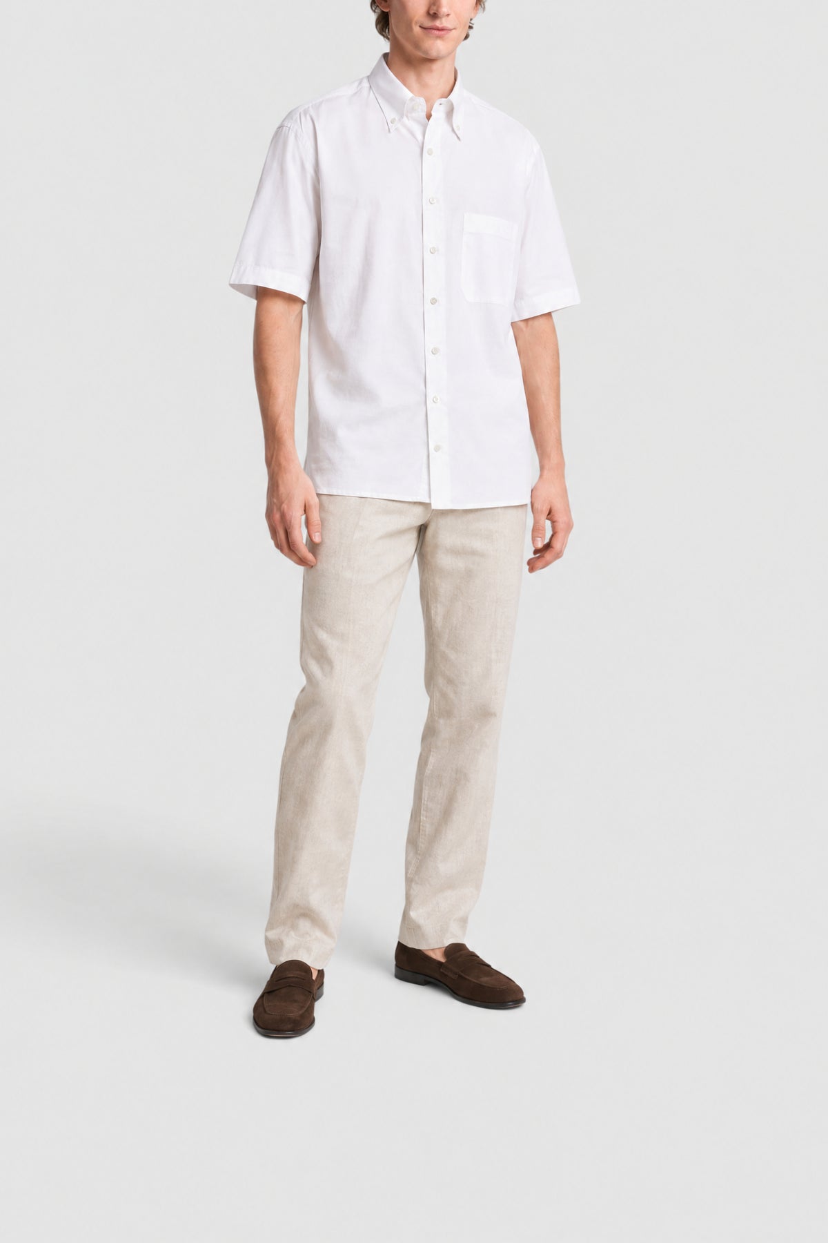 Short-sleeved shirt with a pocket - White
