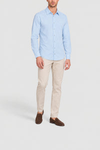 Long-sleeved shirt with woven pattern - Blue Sky