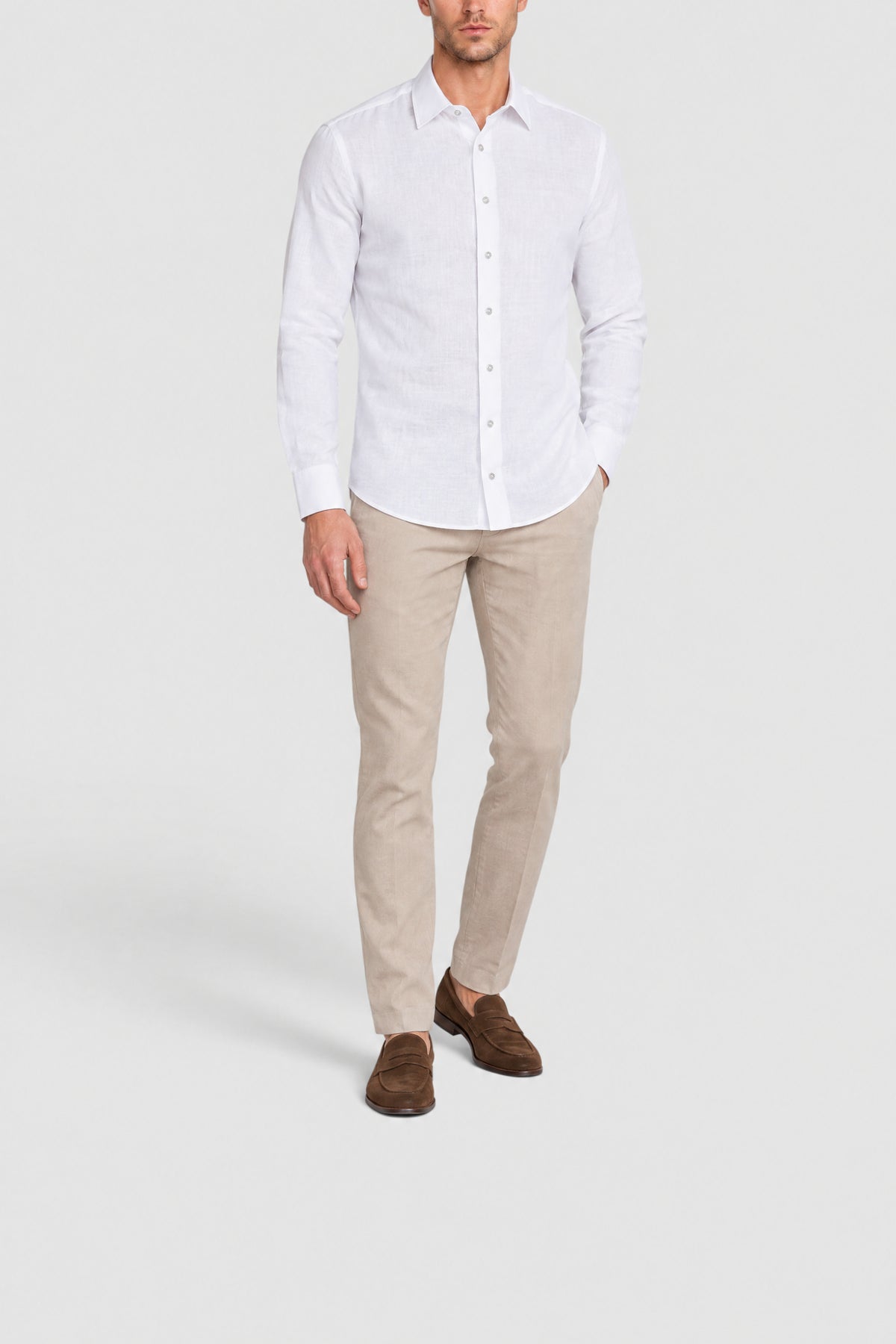 Woven linen shirt - White