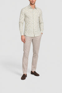 Long-sleeved printed shirt - Yellow