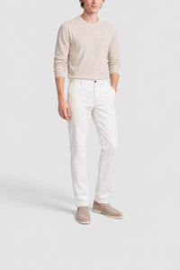 Pantalon taille haute en soie mélangée - Natural White