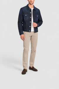 Veste boutonnée en denim délavé - Bleu