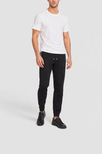 Pantalon de survêtement en cachemire et soie mélangée - Noir & Blanc