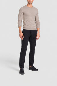 Wool-blend tracksuit bottoms with stripes - Dark Navy