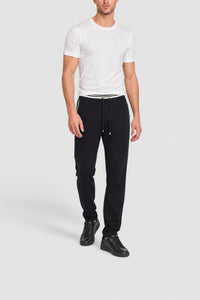 Wool-blend tracksuit bottoms with stripes - Black