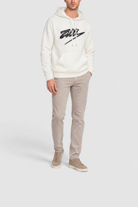 Sweat à capuche avec logo brodé en laine - Blanc