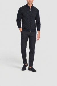 Cardigan à motifs en cachemire - Dark Navy