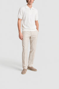 Silk zip-up polo shirt - White