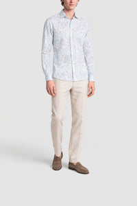 Chemise à motifs paisley en lin - Blanc