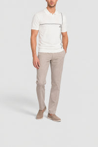 Polo à logo et lignes - Blanc