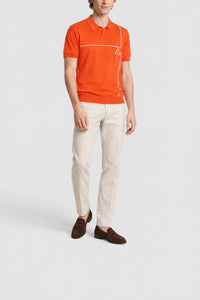 Logo and striped polo shirt - Orange