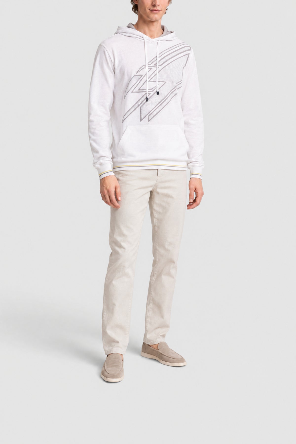 Sweat à capuche avec logo - Blanc