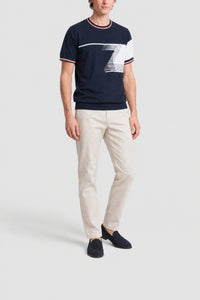 Round-neck T-shirt with logo - Blue