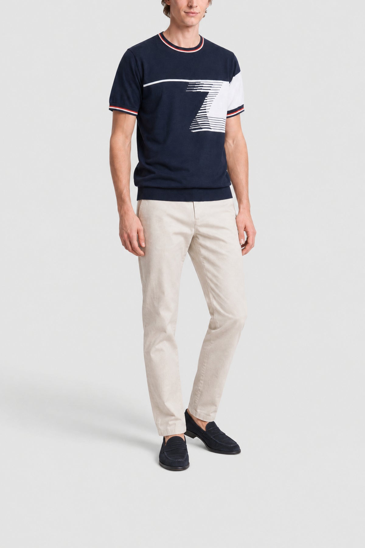 Round-neck T-shirt with logo - Blue