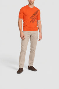 T-shirt with contrasting details - Orange