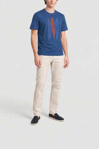 T-shirt à logo et col rond - Bleu