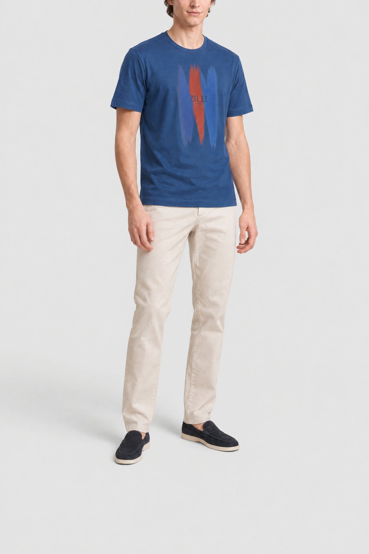 T-shirt à logo et col rond - Bleu