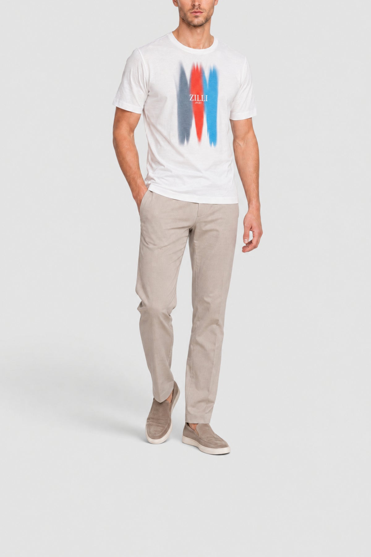 T-shirt à logo et col rond - Gris