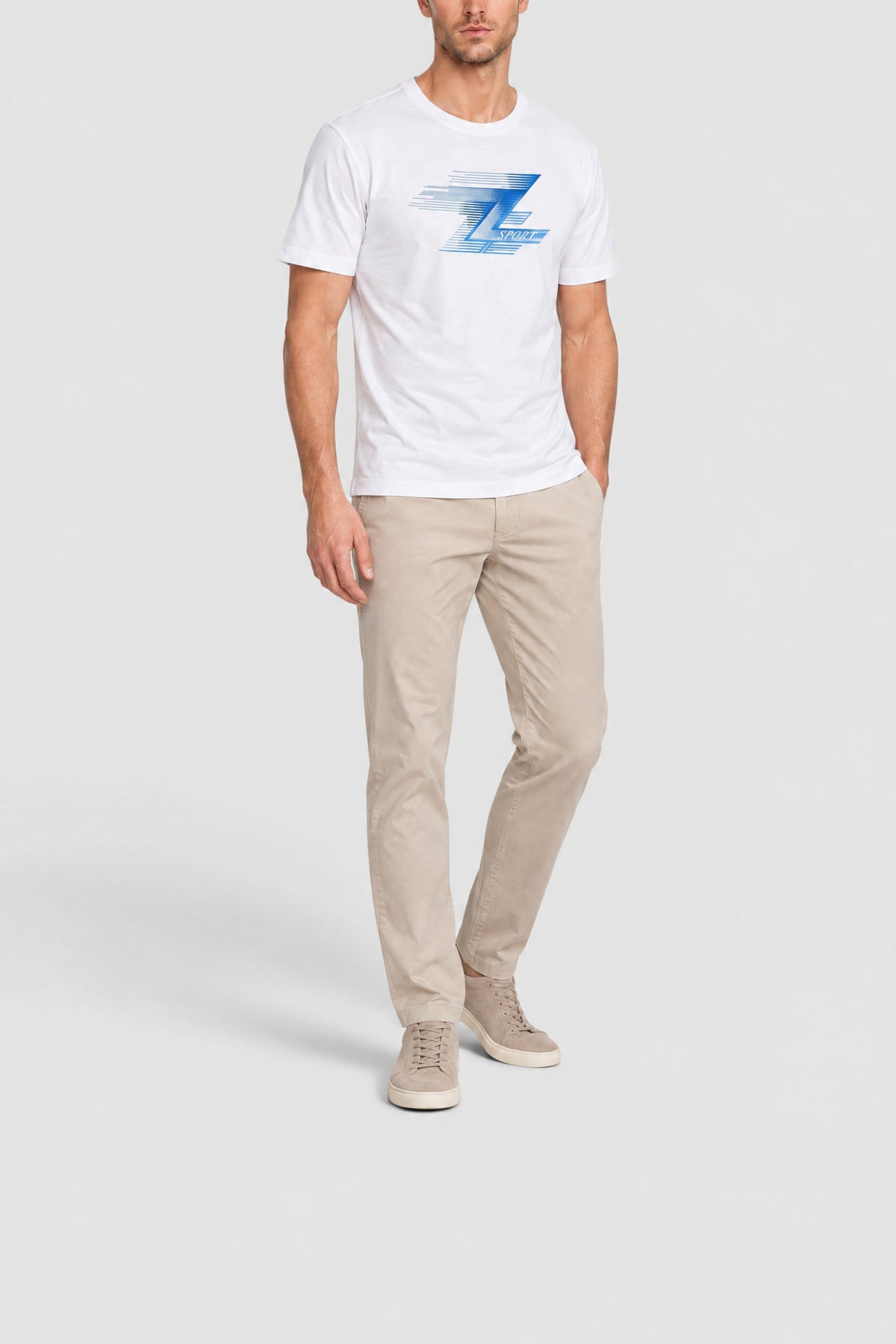 Round-neck T-shirt with logo - Blue