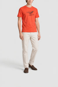 Round-neck T-shirt with logo - Red