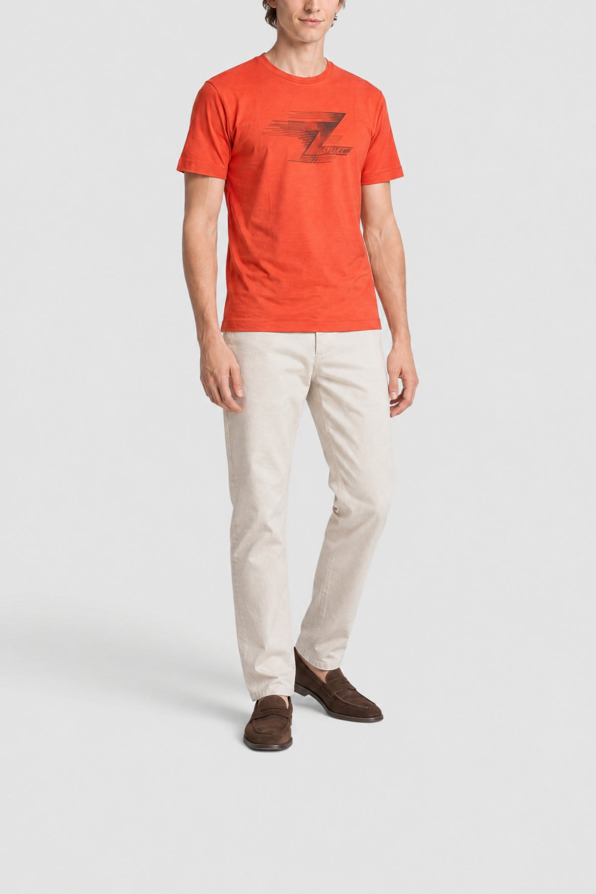 Round-neck T-shirt with logo - Red