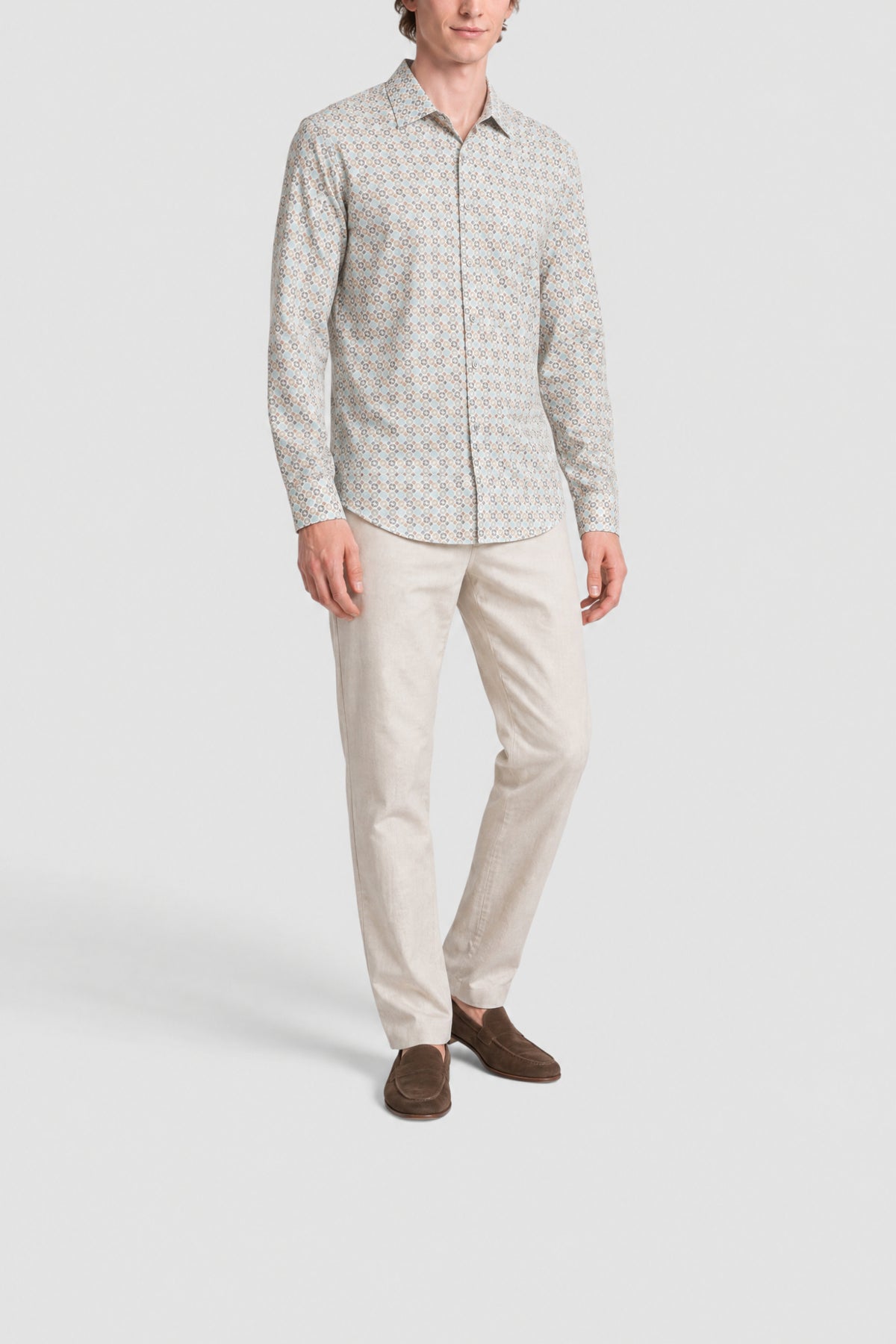Chemise imprimée à manches longues - Multicolore