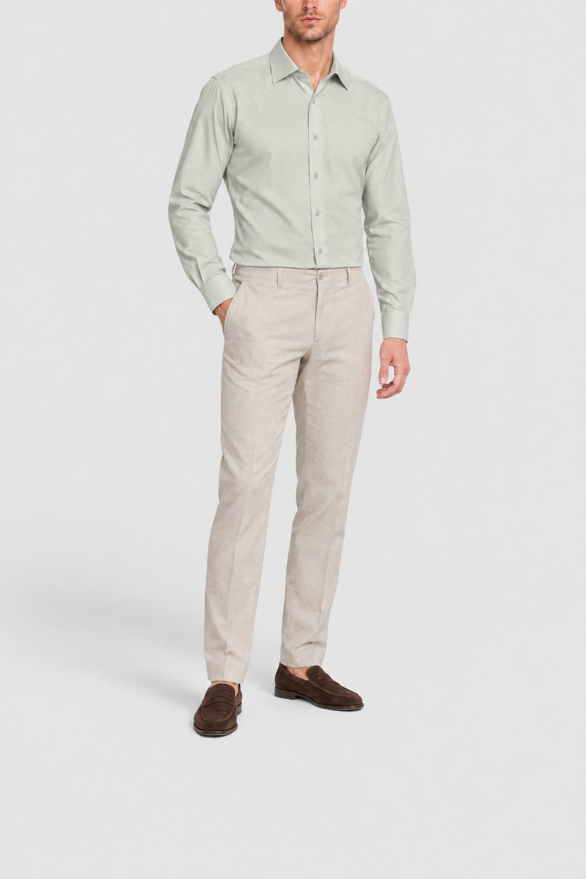 Chemise à motif géométrique en soie - White