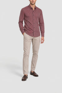 Long-sleeved striped shirt - Bordeaux