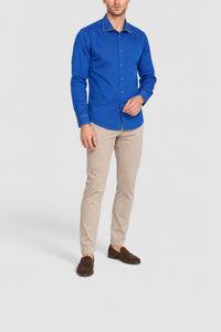 Chemise à détails surpiqués - Bleu