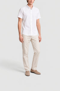 Chemise à manches courtes en lin - Blanc