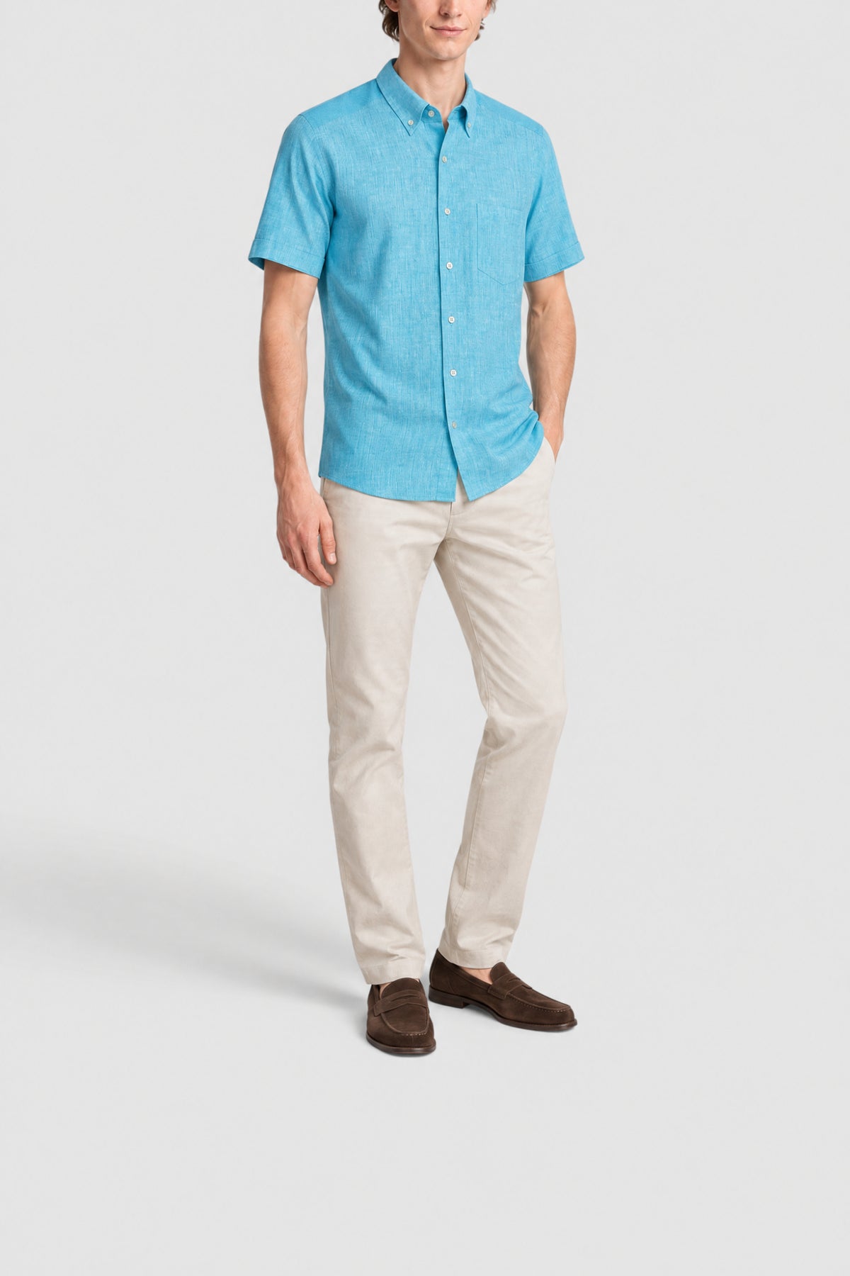 Shirt with shoulder panels - Blue