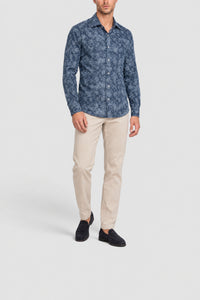 Chemise à motifs floraux - Bleu