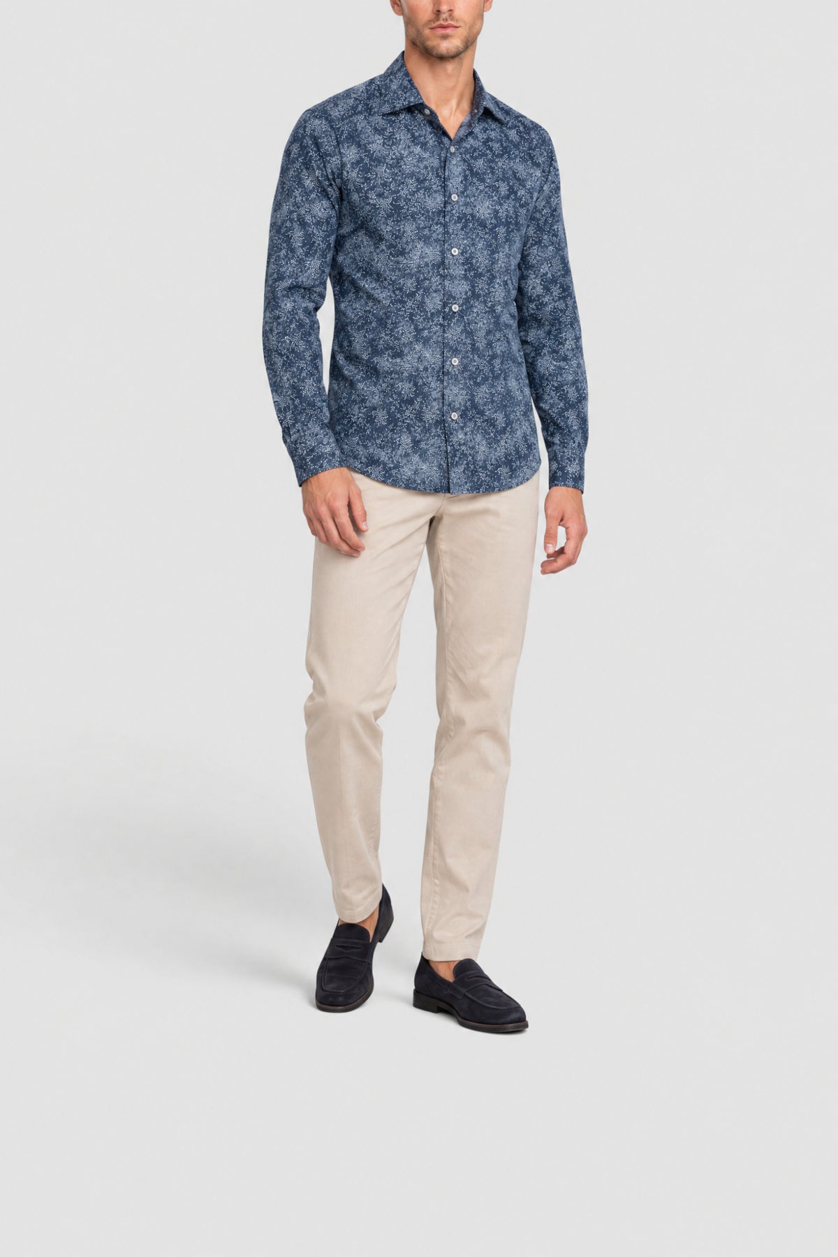 Chemise à motifs floraux - Bleu