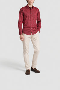 Silk shirt with circular pattern - Red