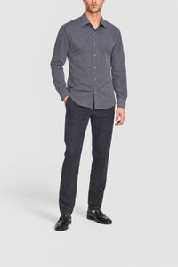 Chemise à pois et manches longues - Gris