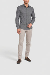 Long-sleeved patterned shirt - Grey