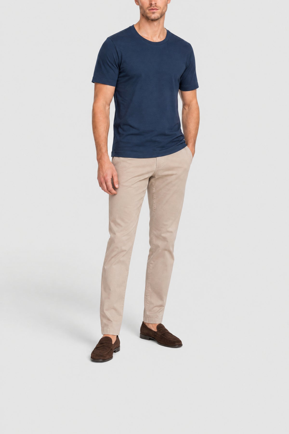T-shirt manches courtes et col rond - Bleu