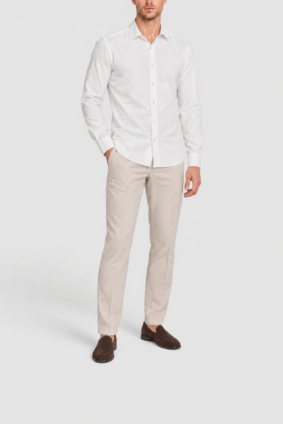 Chemise à boutons avec logo - Blanc