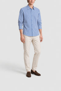Chemise boutonnée à rayures - Bleu