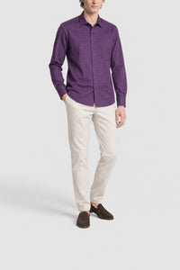 Chemise manches longues à motifs - Violet